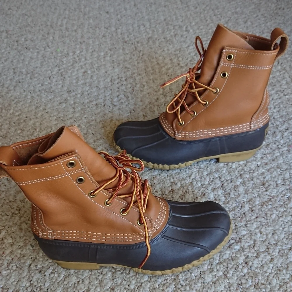 L.L. Bean Brown and Black Duck Boots size 7